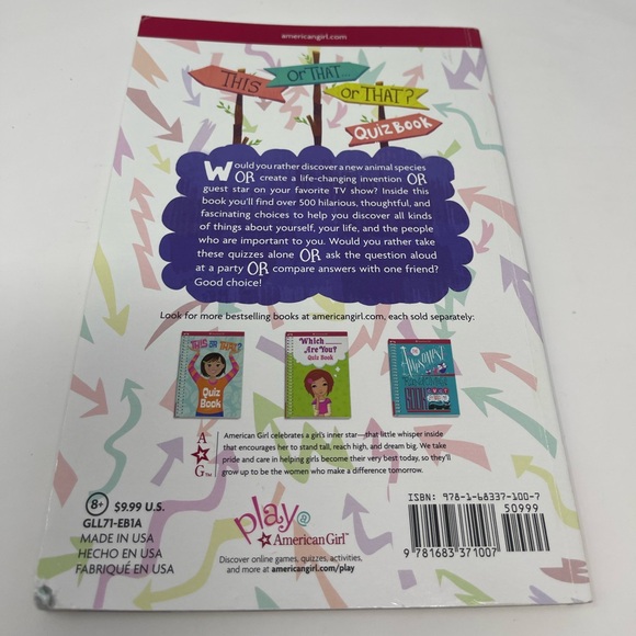 3/$15 AMERICAN GIRL: This or That or That? Quiz Book - Picture 2 of 6